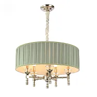 Люстра подвесная Oleo SL1121.103.05 ST-Luce зелёная на 5 ламп, основание никель в стиле классический Люстра подвесная Oleo SL1121.103.05 ST-Luce зелёная на 5 ламп, основание никель в стиле классический